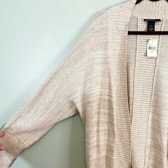 Lane Bryant Women's Tan Cotton Blend Open Front Cardigan Sweater Size 18/20 NWT - Picture 7 of 9